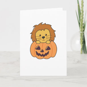 Carte Lion En Citrouille Orange Koalas Lion Halloween