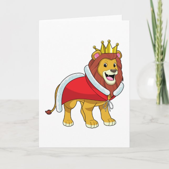 Carte Lion en tant que Roi avec Couronne et Cape (Devant)