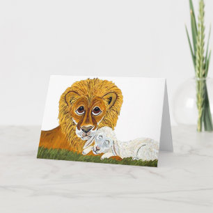 Carte Lion et agneau