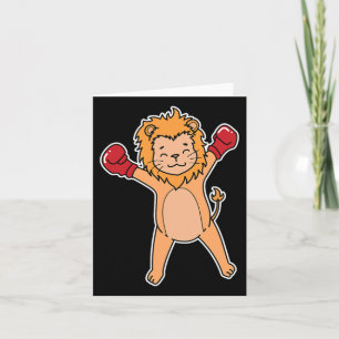 Carte Lion fait la boxe