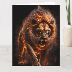 Carte Lion Flamme