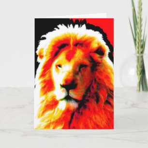 Carte Lion Head Red 'Happy Birthday'