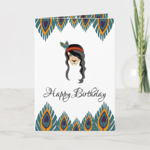Carte lion indien d'anniversaire heureux