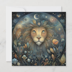 Carte Lion Leo Zodiaque Astrologie Mystique Anniversaire