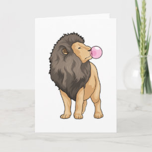 Carte Lion Mâchant du chewing-gum
