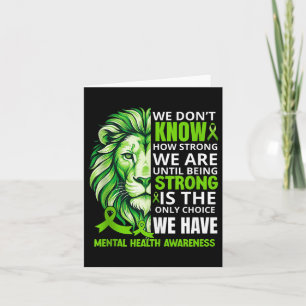 Carte Lion Motivation vert Ruban santé mentale Aware