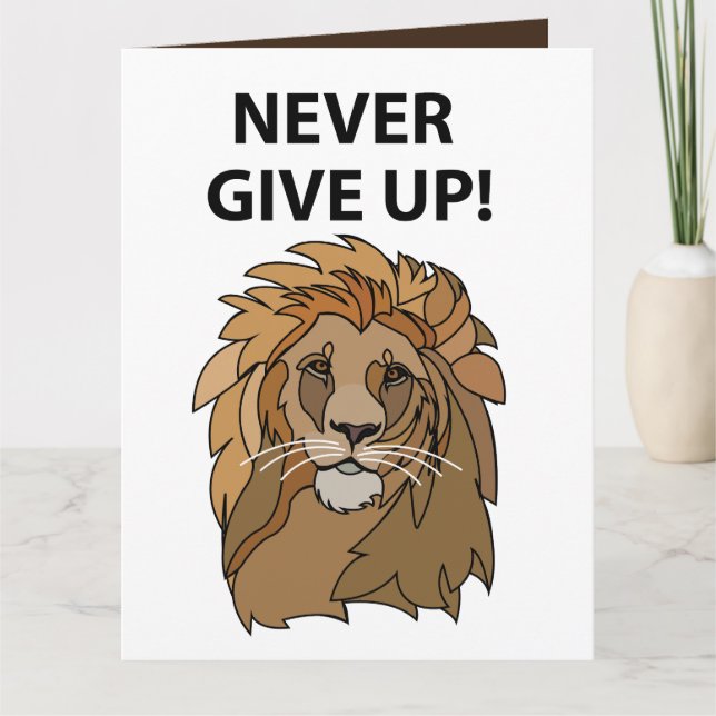 Carte Lion Ne Jamais Abandonner Lion (Devant)