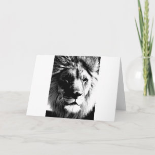Carte Lion noir et blanc