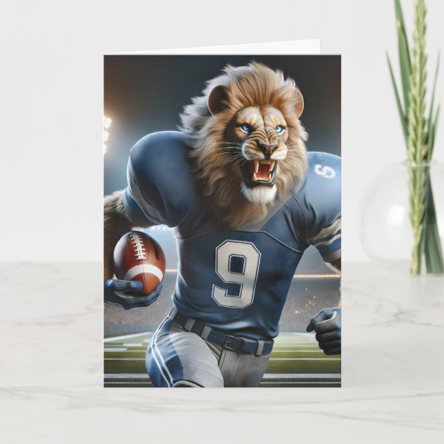 Carte Lion portant un football (Devant)