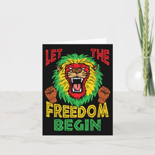 Carte Lion Rasta Liberté Juneteenth Histoire des Noirs A (Devant)