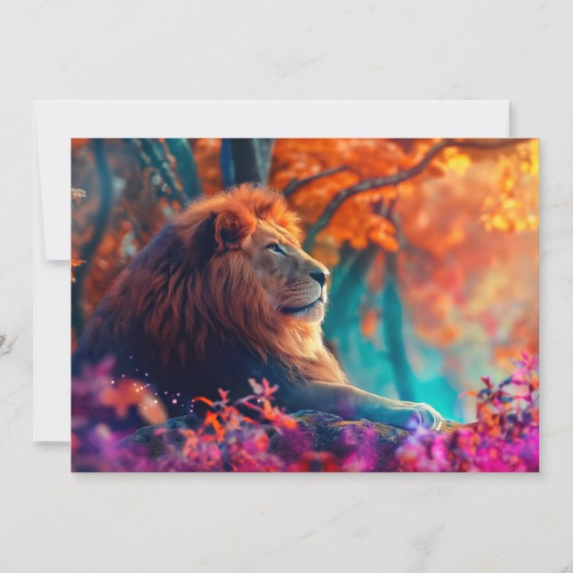 Carte Lion royal dans la conception de la forêt enchanté (Devant)