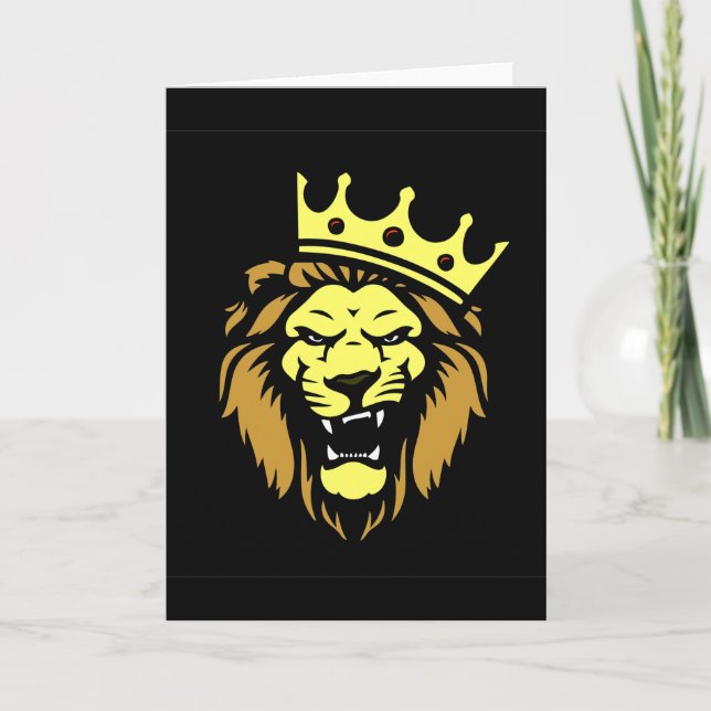Carte Lion rugissant avec couronne (Devant)