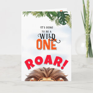 Carte Lion Safari Wild One Enfants Premier anniversaire