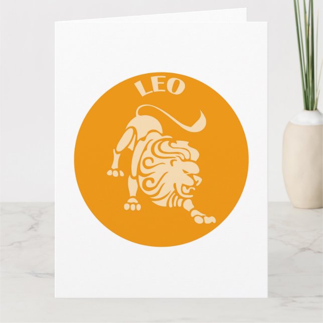 Carte Lion, signe zodiaque, Horoscope, Astrologie (Devant)