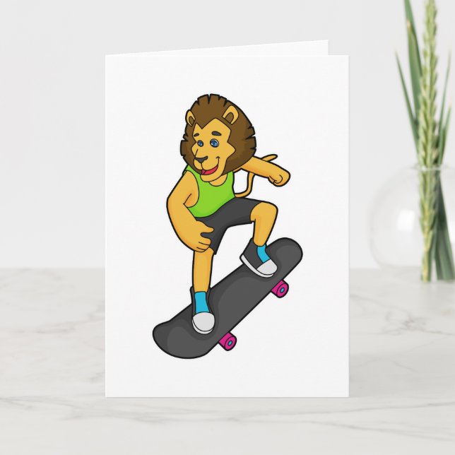Carte Lion Skater Planche à roulettes (Devant)