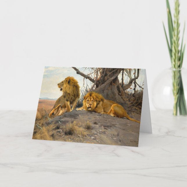 Carte Lions rugissant | Wilhelm Kuhnert (Devant)