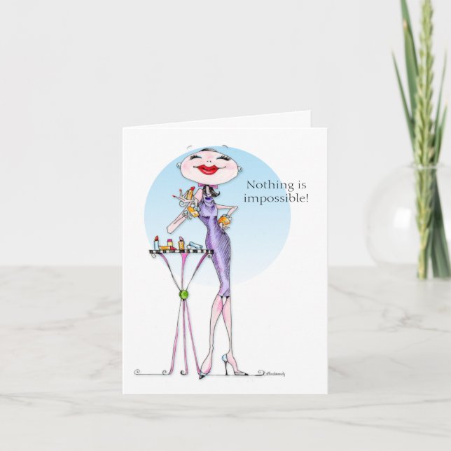 Carte #lipstickHumor, #Funnywomenanniversaire, #womenbor (Devant)