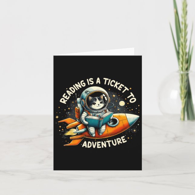 Carte Lire Est Un Billet Pour Aventure Astronaut Chat (Devant)