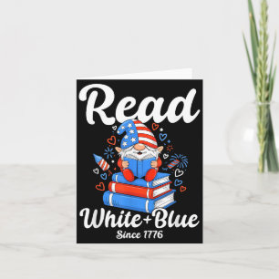 Carte Lire Gnome USA Bleu Blanc en Lecture 4 Juillet