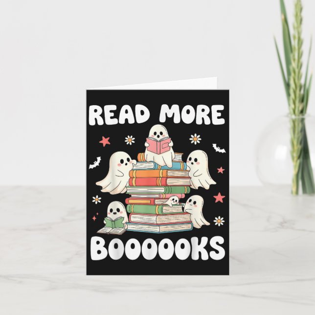Carte Lire Plus Livres Ghost Lecture Livre Halloween (Devant)