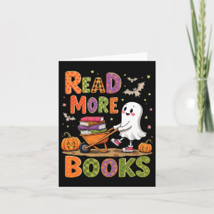 Carte Lire plus Livres Halloween Cute Ghost Lecteur Éffr