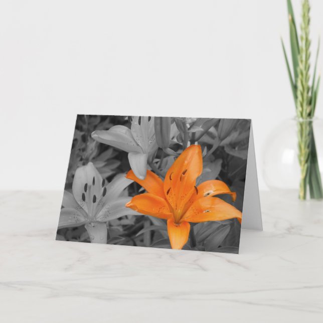 Carte Lis orange Main-Coloré (Devant)
