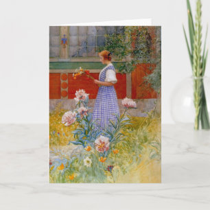 Carte Lisbeth avec des pivoines