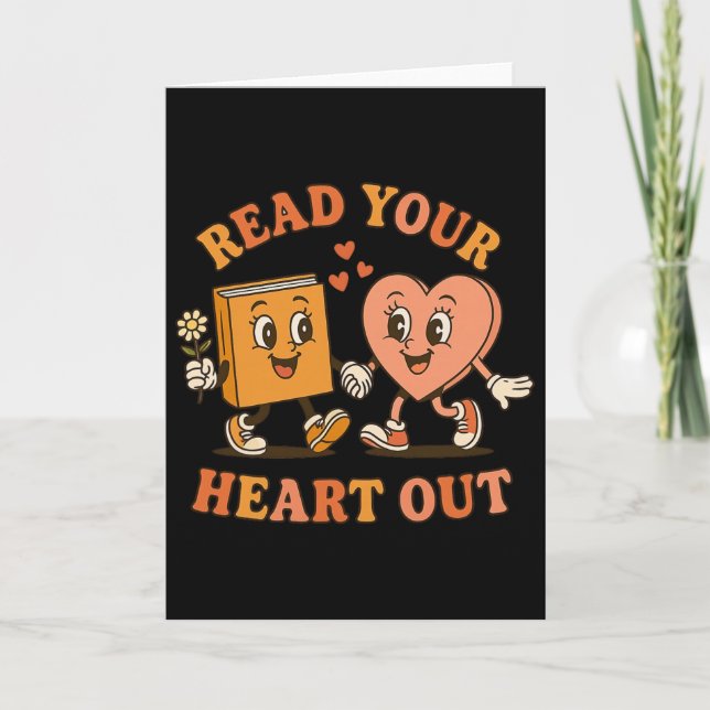 Carte Lisez votre professeur de la Saint-Valentin à cœur (Devant)