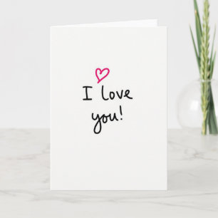 Carte lisse avec cœur Je t'aime