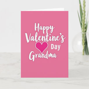 Carte lisse cœur de la Saint-Valentin pour grand-m