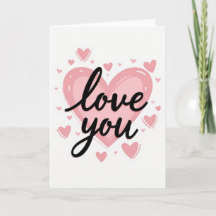 Carte lisse de Simple Hearts Love You