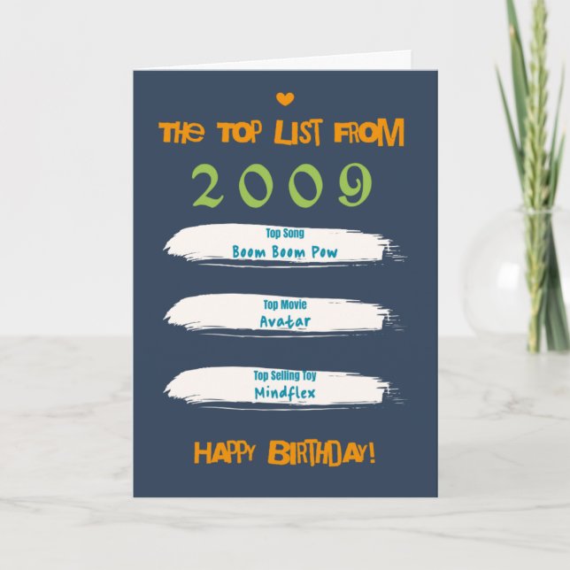 Carte Liste d'anniversaire 2009 (Devant)