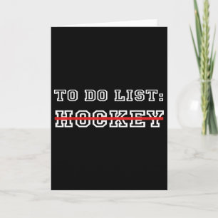 Carte Liste de choses à faire drôles de hockey sur glace
