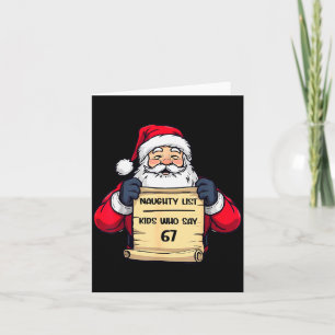 Carte Liste de naughty Santa drôle Enfants qui disent 67