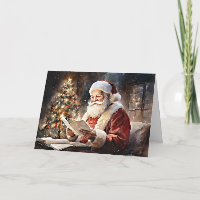 Carte Liste de Noël père Noël (Devant)