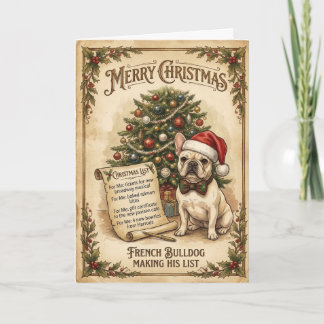 Carte Liste de Noël ridicule de Boujee pour un Bulldog F