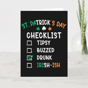 Carte Liste de vérification drôle de la Saint-Patrick 2