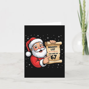 Carte Liste des enfants vilains qui disent 67 Noël Six S