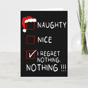 Carte Liste des gentils vilains Je ne regrette rien Xmas