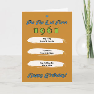 Carte Liste des meilleurs anniversaires de 1961