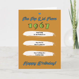 Carte Liste des meilleurs anniversaires de 1967
