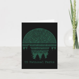 Carte Liste des parcs nationaux Usa Word Art Cloud Trees