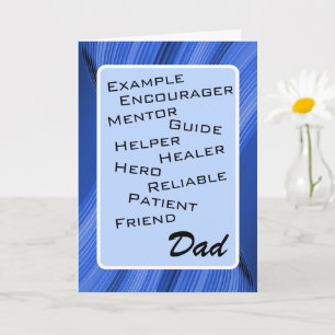 Carte Liste des qualités d'un super papa - mon papa