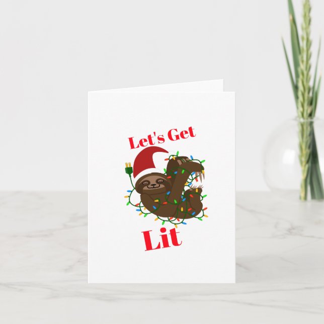 Carte Lit Christmas Sloth (Devant)