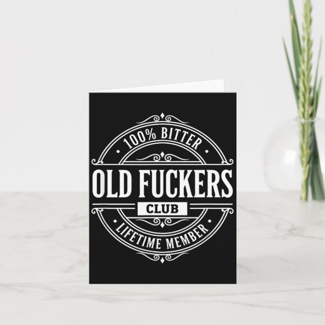 Carte Literary Humor 100% Bitter Old Forers Club Lifetim (Devant)