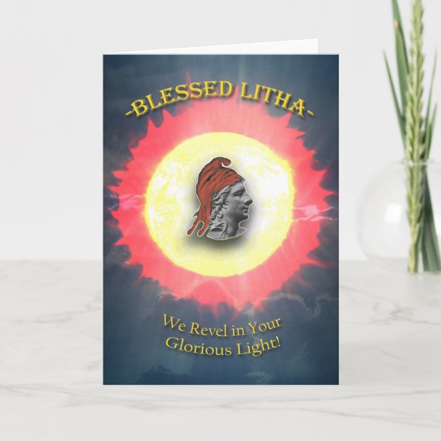 Carte Litha, Solstice d'été, Dieu du Soleil dans les cie (Devant)