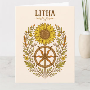 Carte Litha Tournesol Roue Solstice d'été Céleste