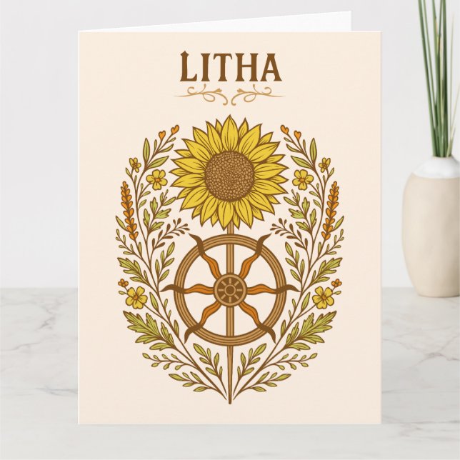 Carte Litha Tournesol Roue Solstice d'été Céleste  (Devant)