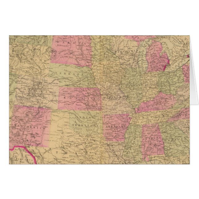 Carte lithographique des États-Unis (Devant horizontal)