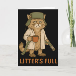 Carte Litière de chat drôle est pleine Noël Chat Xmas Fe